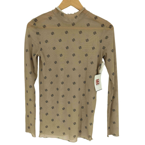 アメリ AMERI UND AMERI MONOGRAM TULLE TOP モノグラム タイル トップ シアー パワーネット 総柄 レディース FREE