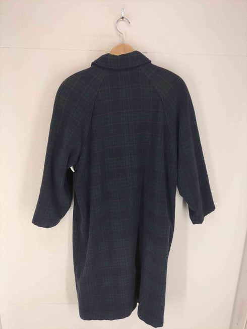 GIRL GIRL GROW チェック柄ウールステンカラーコート メンズ