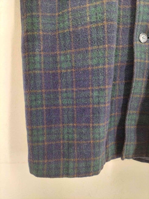 GIRL GIRL GROW チェック柄ウールステンカラーコート メンズ