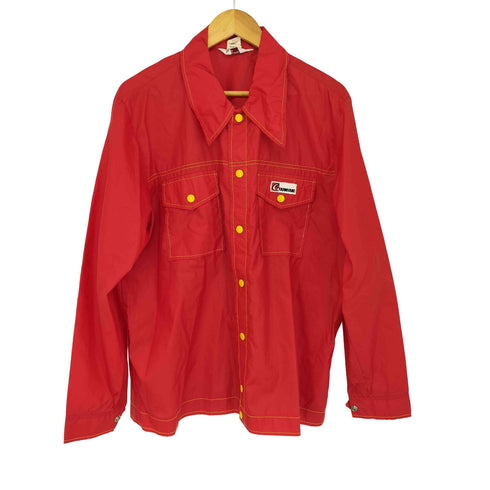 スウィングスター SWINGSTER 70-80s 企業ロゴ スナップボタン ナイロン シャツジャケット メンズ import:XL