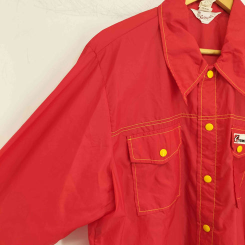 スウィングスター SWINGSTER 70-80s 企業ロゴ スナップボタン ナイロン シャツジャケット メンズ import:XL