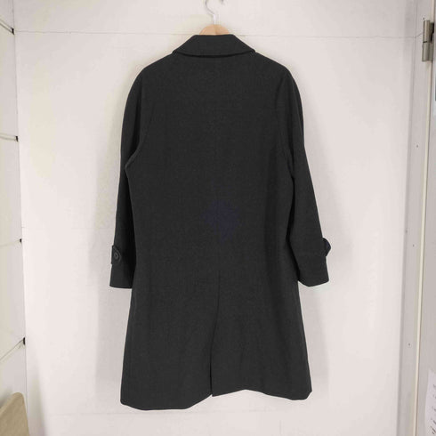 カシミヤ100比翼ステンカラーコート メンズ M