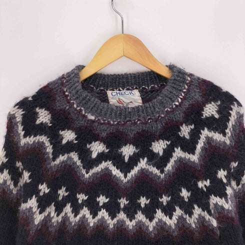 90S CHECK KATE ノルディック セーター プルオーバー ニット メンズ import:L