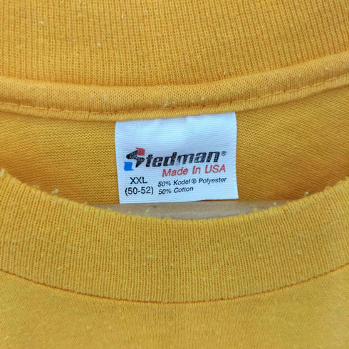 ステッドマン STEDMAN 90s USA製 シングルステッチ フロッキープリント クルーネック Tシャツ メンズ import:XXL