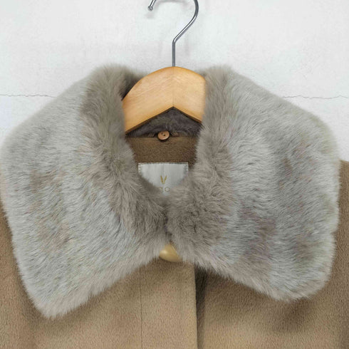 アンゴラ100 フォックスファー比翼ステンカラーコート レディース 9AR