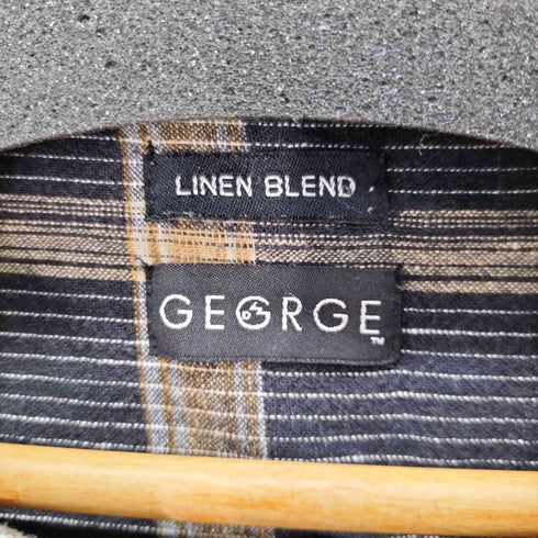 ジョージ GEORGE リネンレーヨン オープンカラーシャツ メンズ import:L