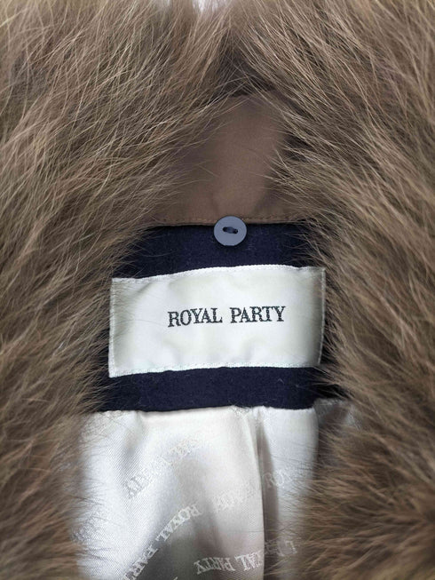 ロイヤルパーティー ROYAL PARTY フォックスファーウール比翼ステンカラーコート レディース S