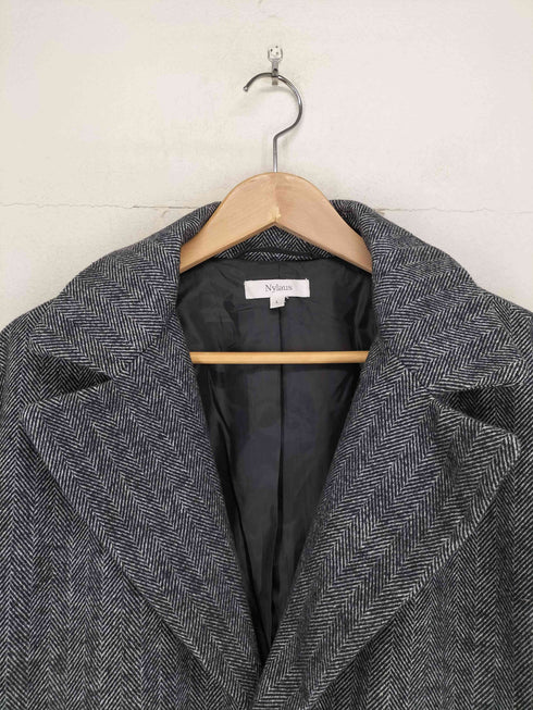 ナイラス NYLAUS ヘリンボーンウール混チェスターコート メンズ import:L