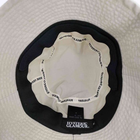 ヒステリックグラマー HYSTERIC GLAMOUR 22ss ロゴ刺繍 チノクロス バケット ハット メンズ M