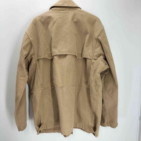 ポロバイラルフローレン Polo by RALPH LAUREN 90S 三角タグ ポニー刺繍 チンスト付き ダック地 コットン ハンティング ジャケット カバーオール ビックサイズ マルチポケット メンズ 4L