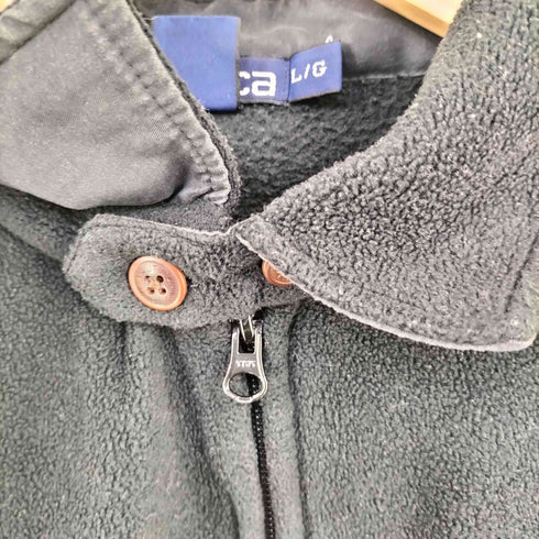 ノーティカ NAUTICA USA製 刺繍入り 襟付き フリース ジャケット メンズ import:L