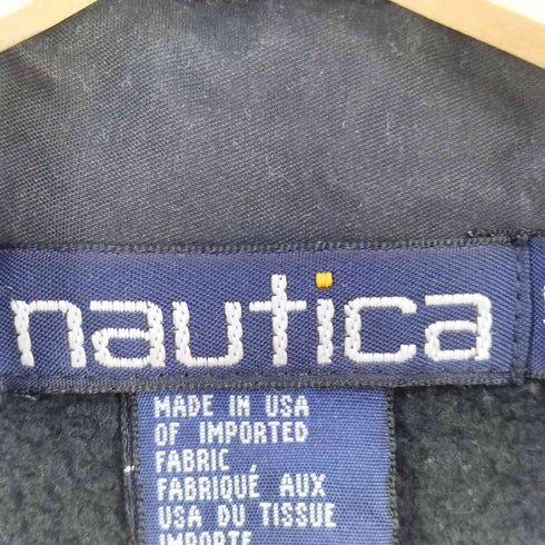 ノーティカ NAUTICA USA製 刺繍入り 襟付き フリース ジャケット メンズ import:L