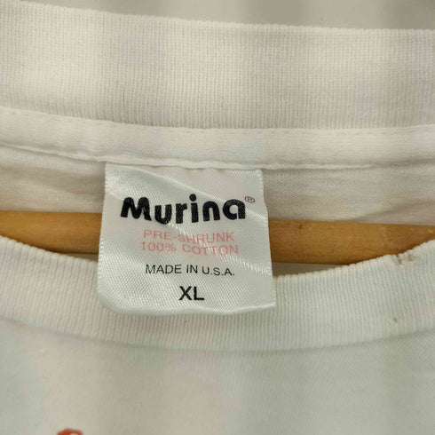 ムリナ murina 90s USA製 袖シングルステッチ プリント クルーネック 半袖Tシャツ メンズ import:XL
