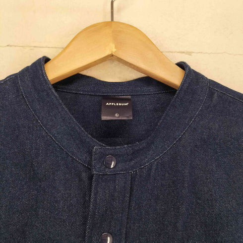 アップルバム APPLEBUM デニムツートーンノーカラーシャツ メンズ import:L