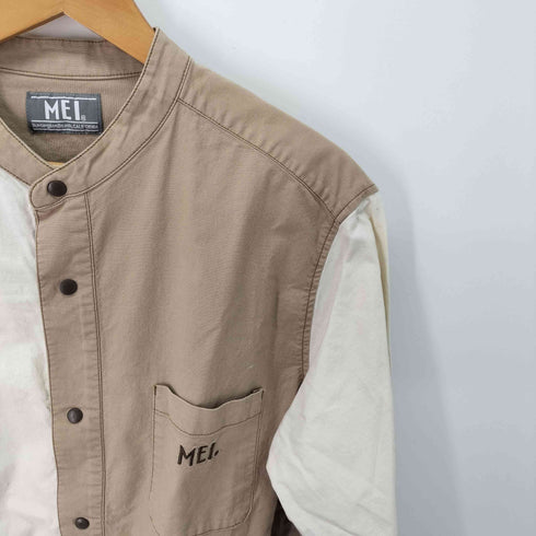 メイ MEI 別注 ストレッチ オックススナップボタン バンドカラーシャツ メンズ JPN:L