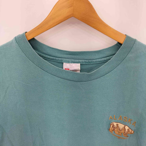 ヘインズ Hanes 90s USA製 シングルステッチ アニマル刺繍 クルーネック Tシャツ メンズ import:XL