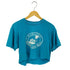 スクリーンスターズ SCREEN STARS 90s USA製 シングルステッチ プリント クルーネック クロップド Tシャツ レディース import:L