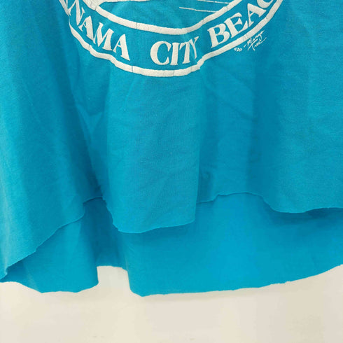 スクリーンスターズ SCREEN STARS 90s USA製 シングルステッチ プリント クルーネック クロップド Tシャツ レディース import:L