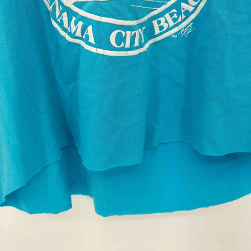 スクリーンスターズ SCREEN STARS 90s USA製 シングルステッチ プリント クルーネック クロップド Tシャツ レディース import:L