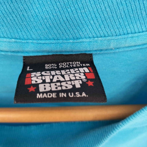 スクリーンスターズ SCREEN STARS 90s USA製 シングルステッチ プリント クルーネック クロップド Tシャツ レディース import:L