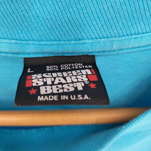 スクリーンスターズ SCREEN STARS 90s USA製 シングルステッチ プリント クルーネック クロップド Tシャツ レディース import:L