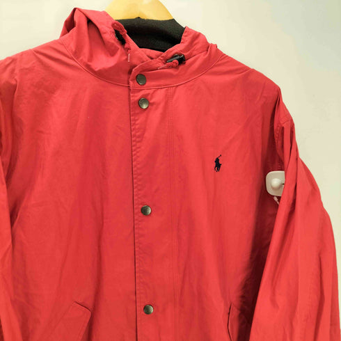 ラルフローレンスポーツ RALPH LAUREN SPORT 90S 裏地キルト ナイロン ステンシル マウンテン ダウン ジャケット 裾ドローコード 比翼 ダブルジップ ビックサイズ メンズ import:S