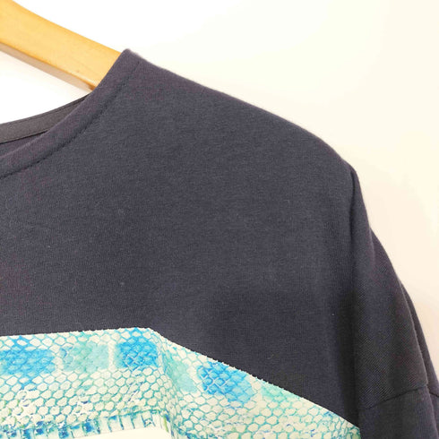 ウーヨンミ WOOYOUNGMI 00s 初期 パイソン柄 切替 クルーネックTシャツ メンズ FR:48