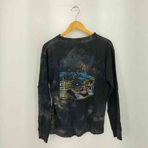 80s BIKE WEEK 84 シングルステッチ ブリーチ加工 ダメージ クルーネックロンT メンズ