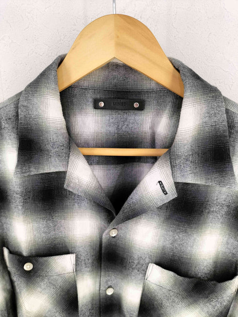 マインデニム MINEDENIM C.Flannel Ombre Open Collar SH メンズ JPN:3