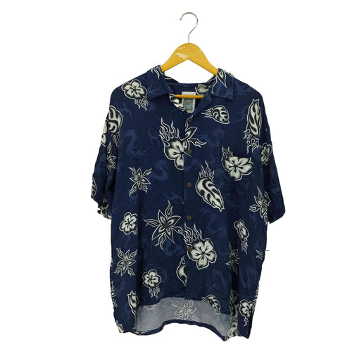 OCEAN CURRENT レーヨン トロピカル柄 アロハシャツ メンズ import:M