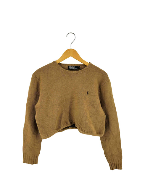 ポロバイラルフローレン Polo by RALPH LAUREN ポニー刺繍 リメイク ショート丈 ニット レディース import:L