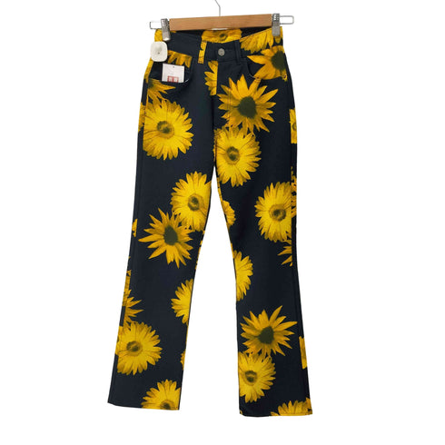 カルバンクラインジーンズ Calvin Klein Jeans 向日葵柄 セミフレアパンツ レディース W26
