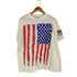 SUMMER STRAND USA製 GO AMERICA 星条旗 フロッキープリント Tシャツ メンズ import:L