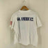 SUMMER STRAND USA製 GO AMERICA 星条旗 フロッキープリント Tシャツ メンズ import:L