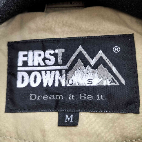 ファーストダウン FIRST DOWN 90S フロントロゴ刺繍 ハイネックジャケット メンズ import:M