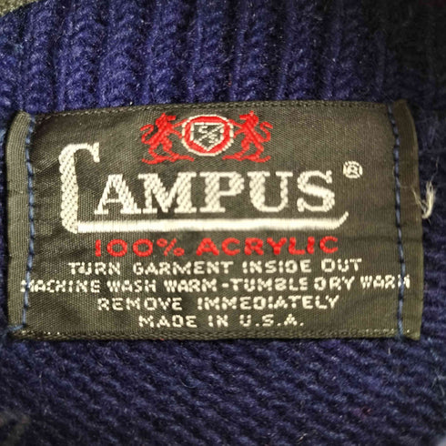 キャンパス CAMPUS 60S MADE IN USA ジップアップアクリルカーディガン メンズ