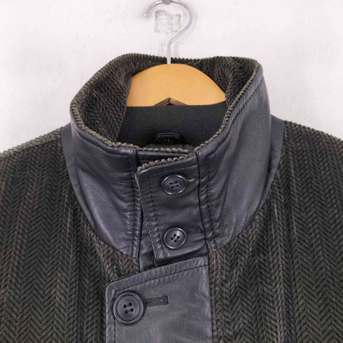 international voguer レザー切替 コーデュロイコート メンズ import:M