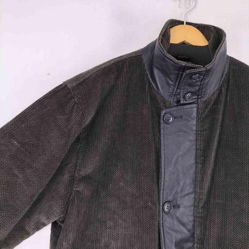 international voguer レザー切替 コーデュロイコート メンズ import:M