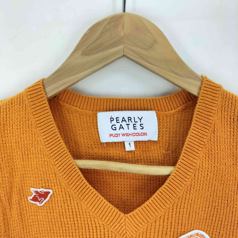 パーリーゲイツ PEARLY GATES ロゴ刺繍Vネックベスト レディース JPN:1