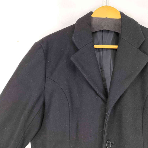 LAZZI レーヨン混 ウールロングチェスターコート メンズ FREE