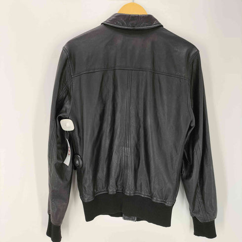 ドルチェアンドガッバーナ DOLCE&GABBANA 90S イタリア製 黒タグ ボタンダウン レザー フライト ジャケット メンズ EUR:50