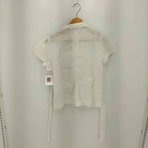 アニエスベー agnes b. PARIS フロントプリーツ レギュラーカラー 半袖シャツ レディース 40