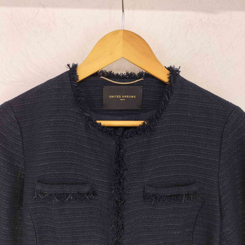 ユナイテッドアローズ UNITED ARROWS UPCE C/P ラメツイード ノーカラージャケット レディース JPN:40