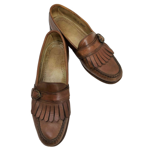 コールハーン COLE HAAN USA製 バックル ベルト キルト タッセル レザー ローファー メンズ