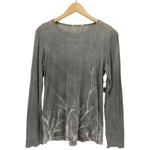 IROFUSI 墨染 プリント クルーネック カットソー レディース