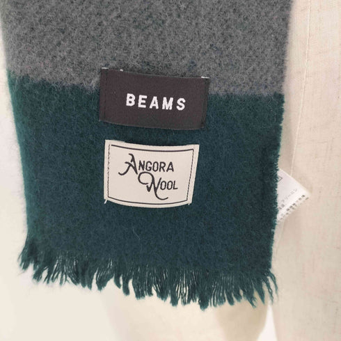 ビームス BEAMS 75/25 ウール アンゴラ エッジライン フリンジ マフラー メンズ