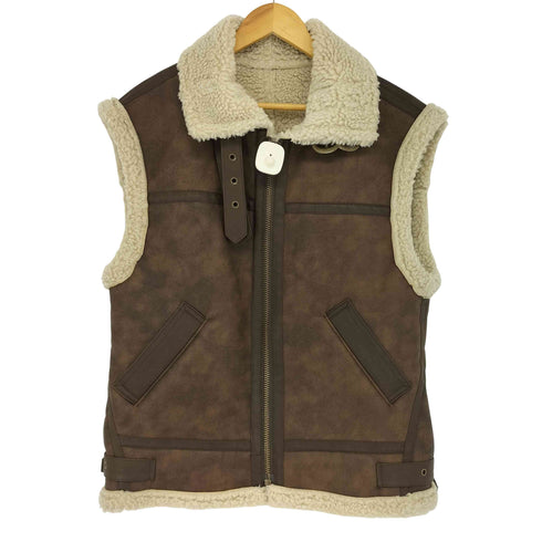 アングリッド Ungrid ノースリーブボアフェイクムートンベスト レディース FREE