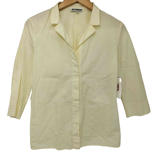 ジルサンダー JIL SANDER 90-00S 比翼 オープンカラー シャツブラウス レディース