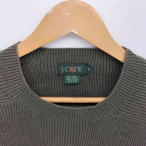 ジェイクルー J.CREW 90S 巨人タグ リネン コットン リブ クルーネック ニット メンズ import:S