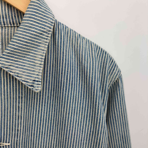 リー Lee 日本製 ヒッコリー ストライプ コットン ワーク カバーオール ジャケット メンズ import:M